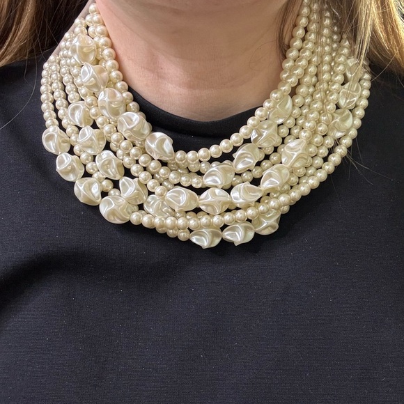 Fairchild Baldwin BELLA Necklace Baroque Pearl Leather Choker Collar 16 Inch - Picture 16 of 16